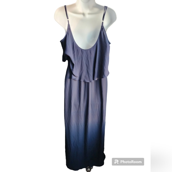 Show Me Your MuMu Cold Shoulder Ruffle Maxi Dress Rich Navy Crisp Size X… - Picture 3 of 5